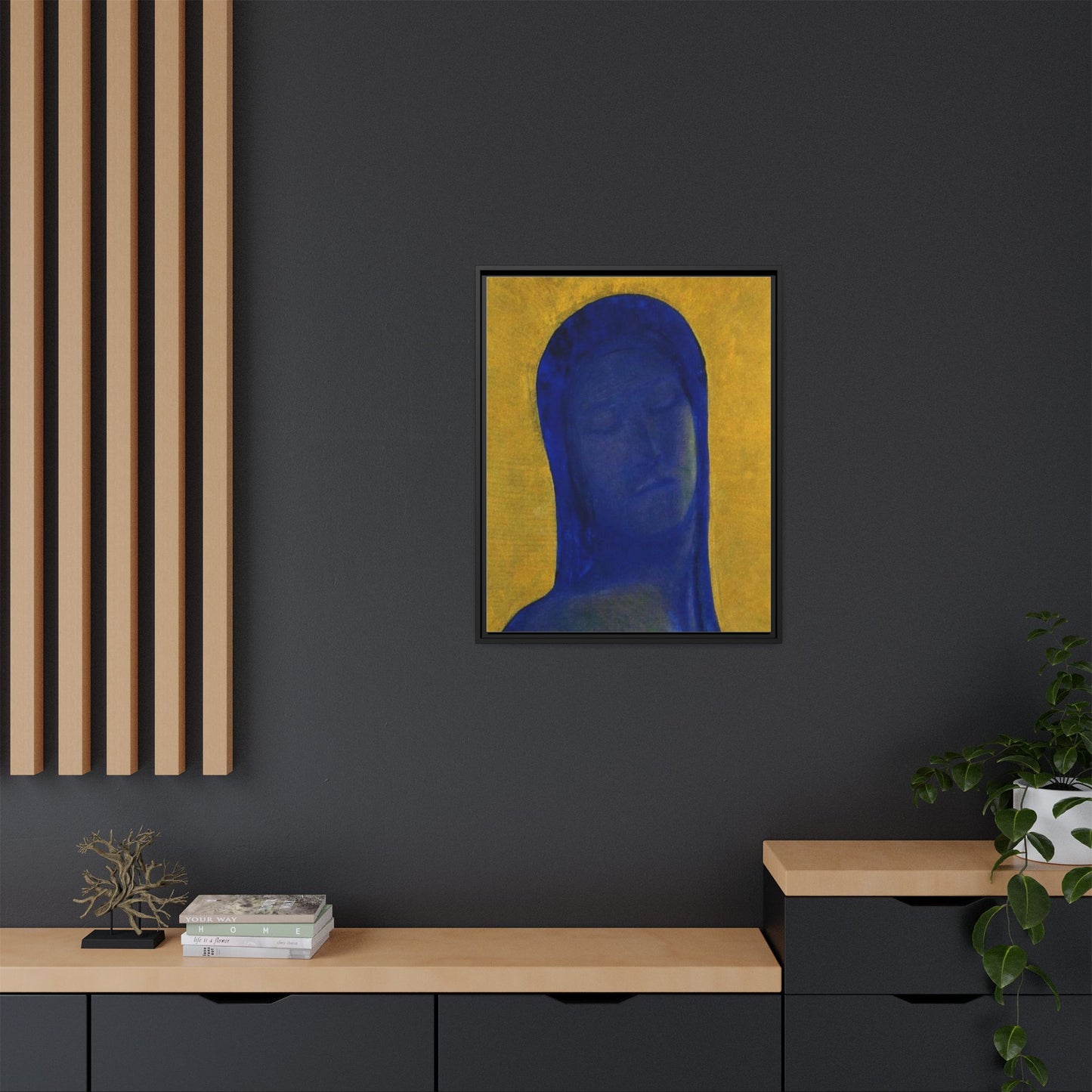 Closed Eyes by Odilon Redon Framed Matte Canvas Wall Art Print