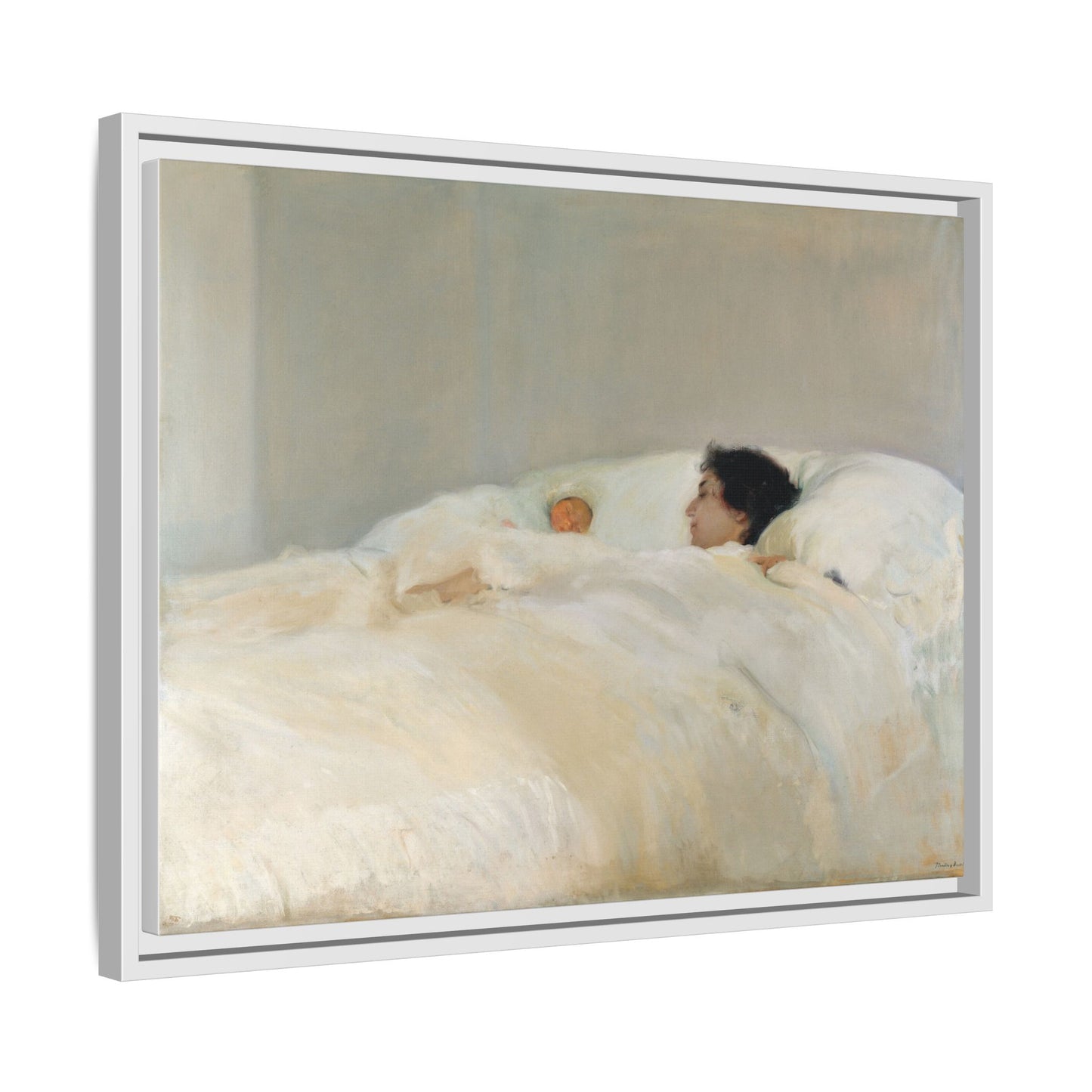 Mother by Joaquin Sorolla y Bastida Framed Matte Canvas Wall Art Print
