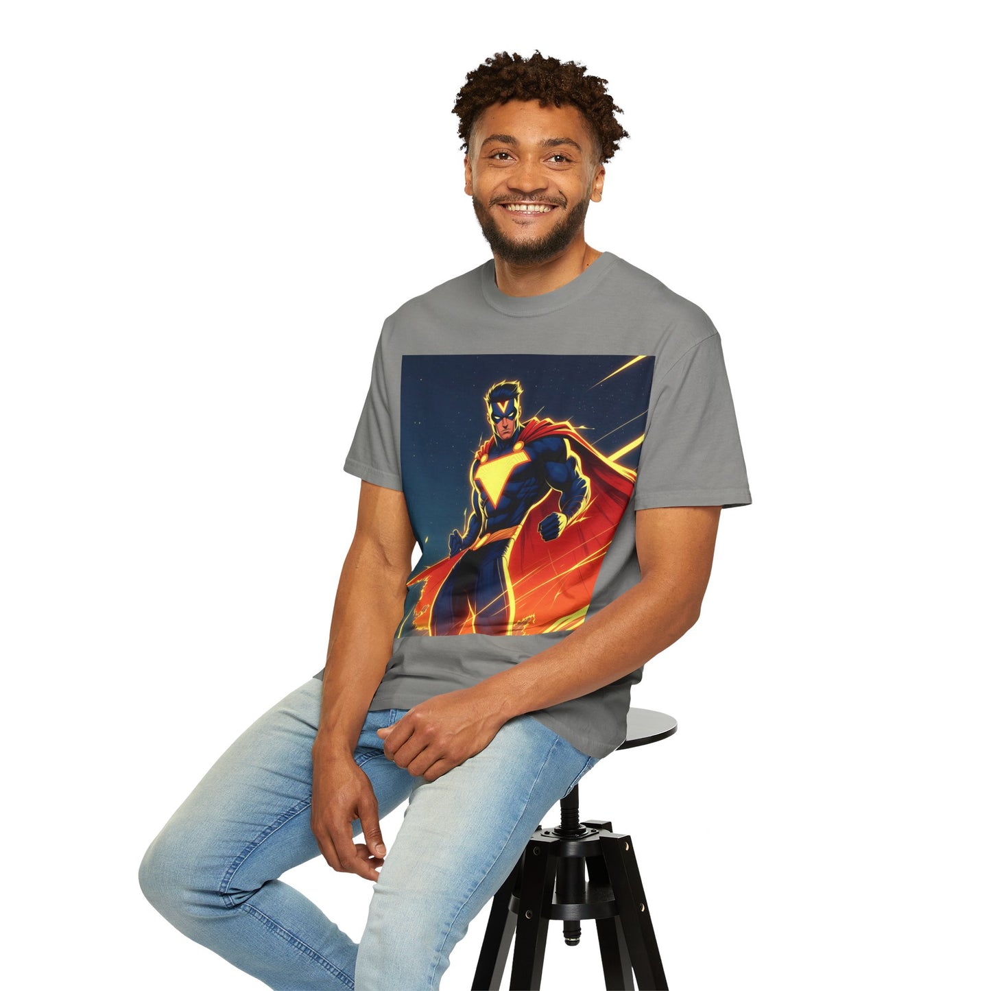 Superhero Graphic T-Shirt – Bold Cape Hero Design