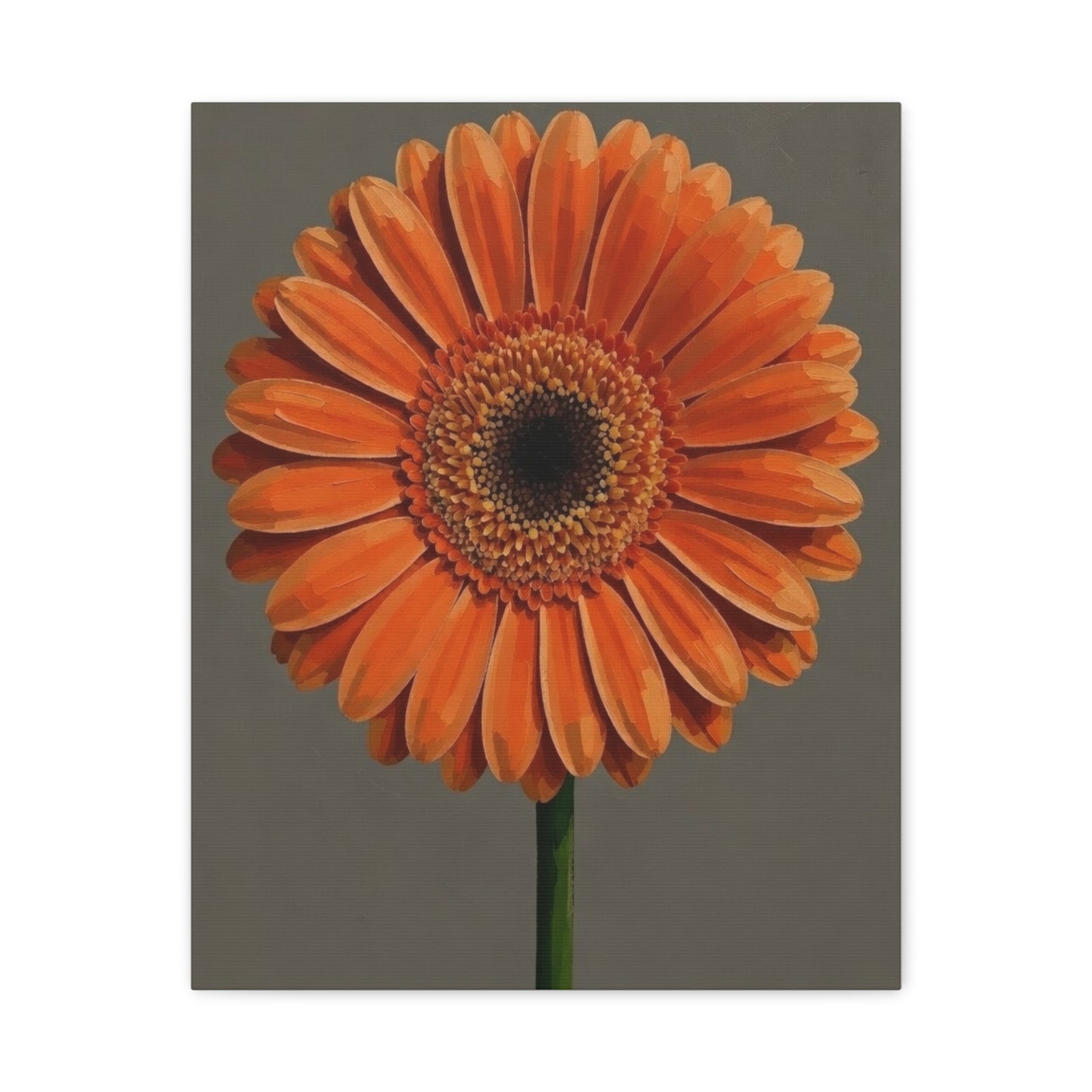 Orange Gerbera Flower Matte Canvas Print — Stretched Wall Art