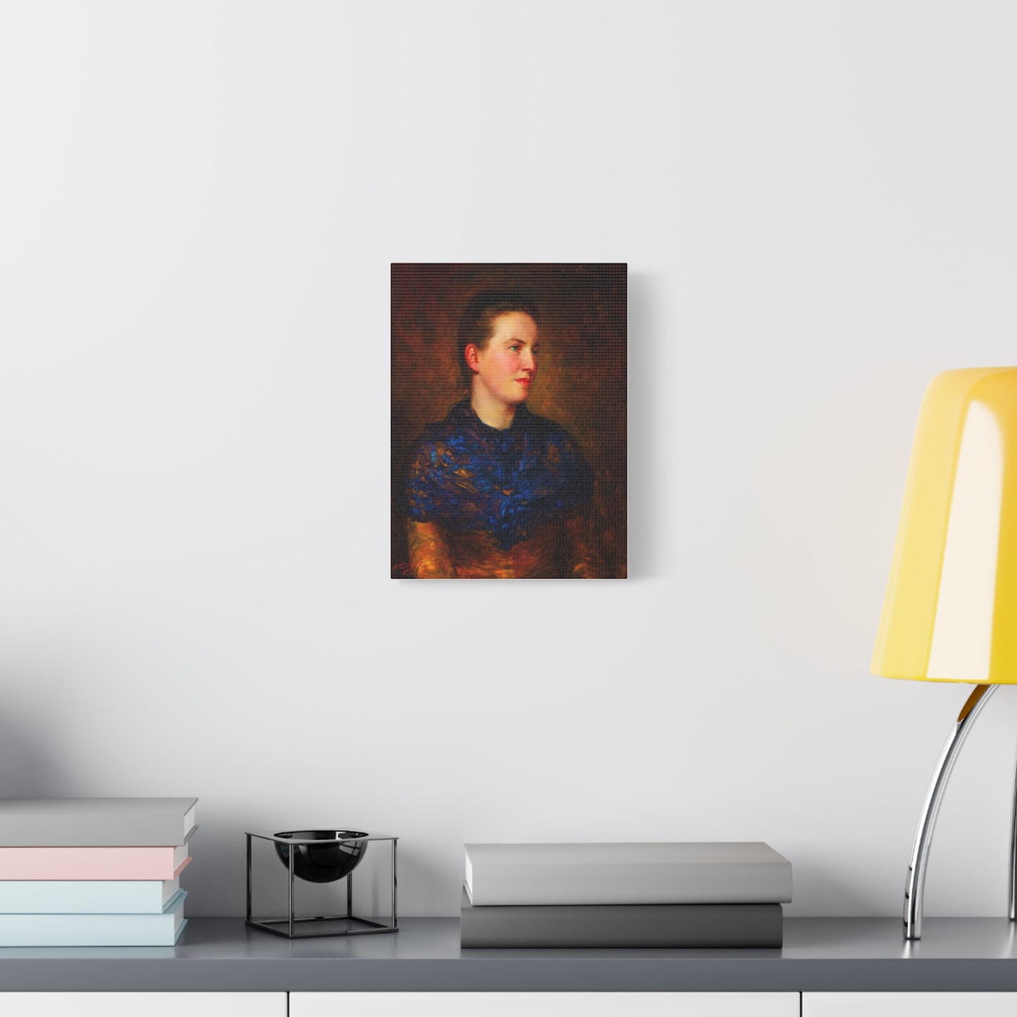 Portrait Canvas Print — Vintage Woman Oil Painting on Stretched Matte Canvas