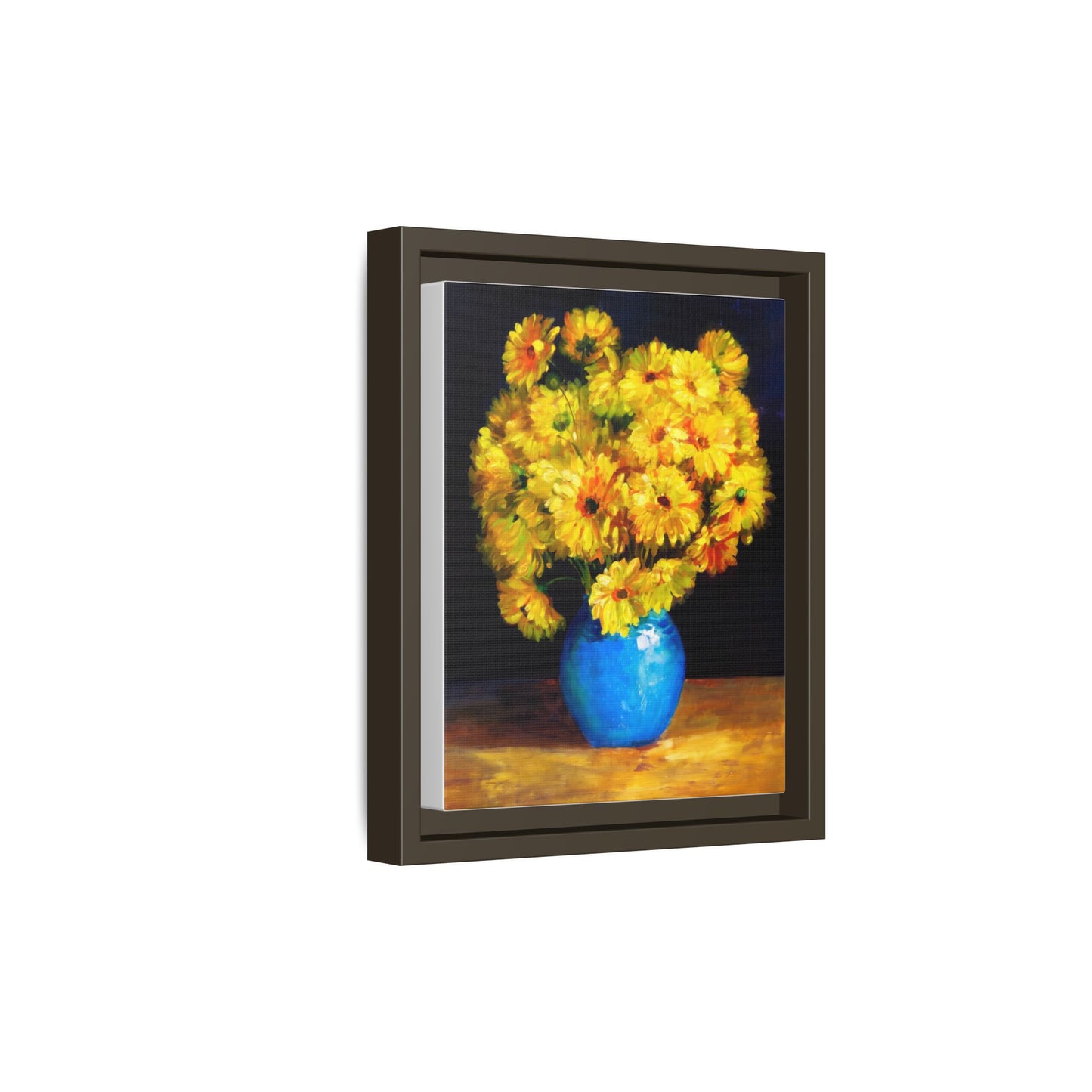 Yellow Daisy Bouquet Matte Canvas Framed Wall Art