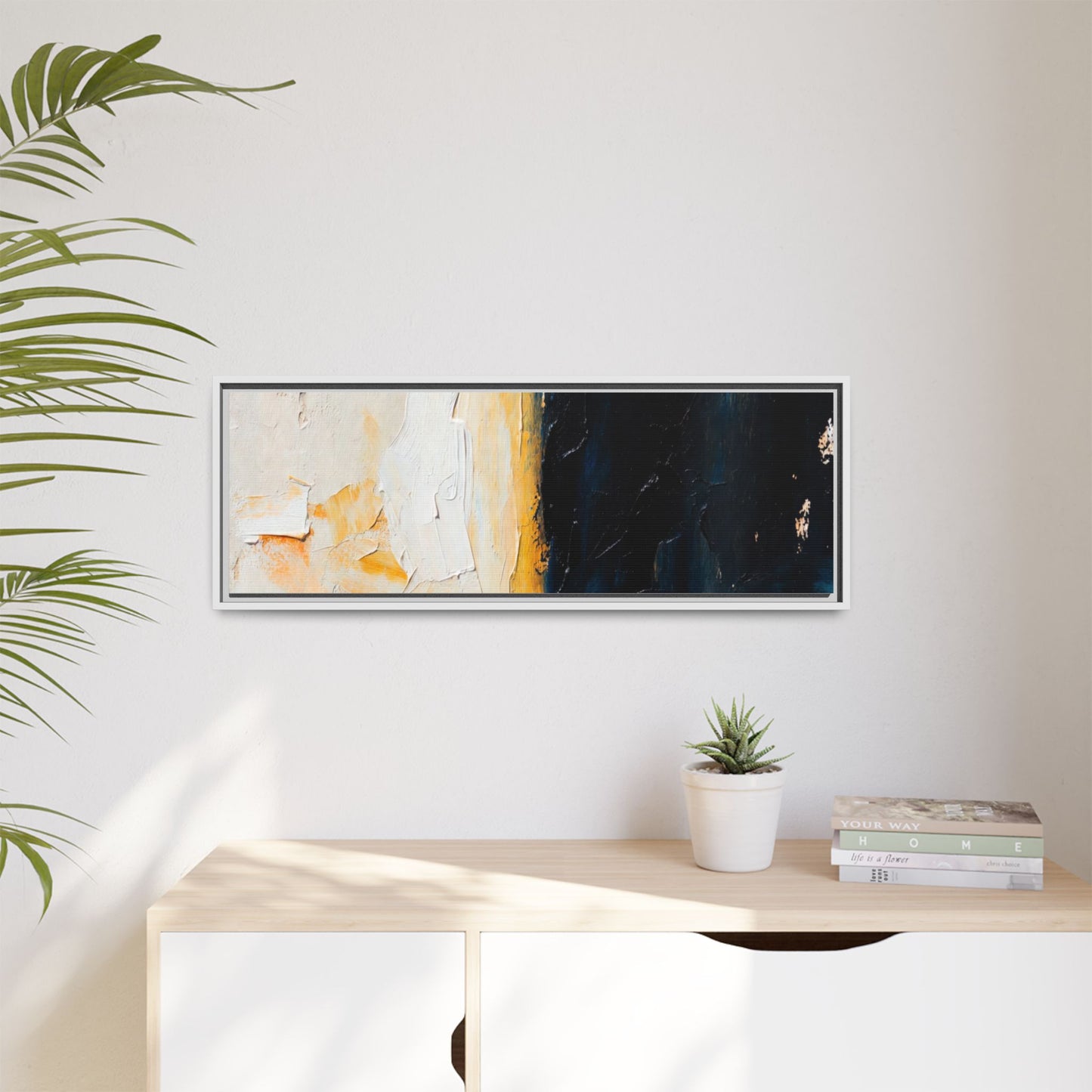 Abstract Coastal Texture Framed Canvas Art — Matte Multi-Color Wall Print
