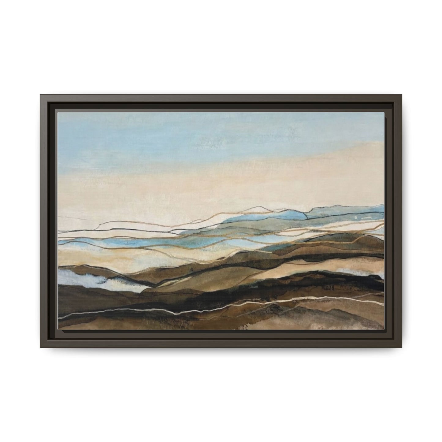 Framed Matte Canvas Print — Abstract Coastal Landscape Wall Art