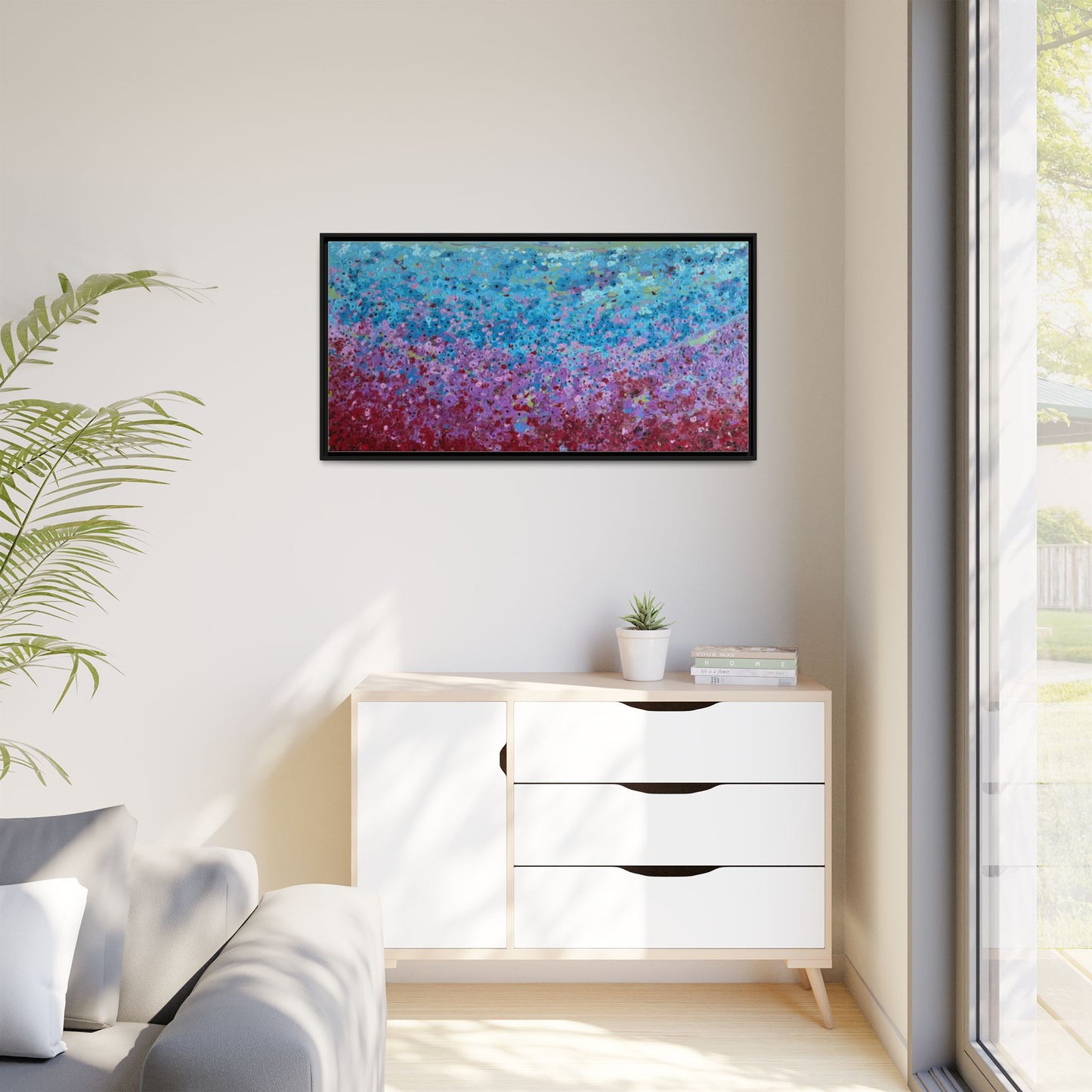 Bloom by Unknown Framed Matte Canvas Abstract Floral Field Wall Art