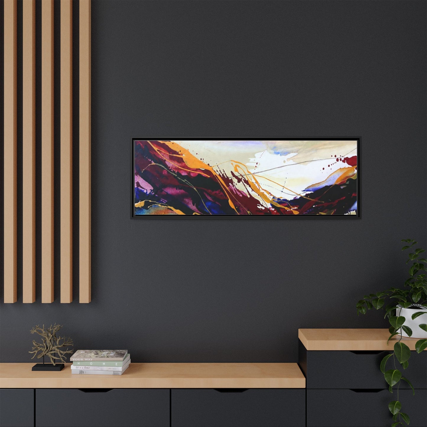 Abstract Flow Matte Canvas Framed Wall Art
