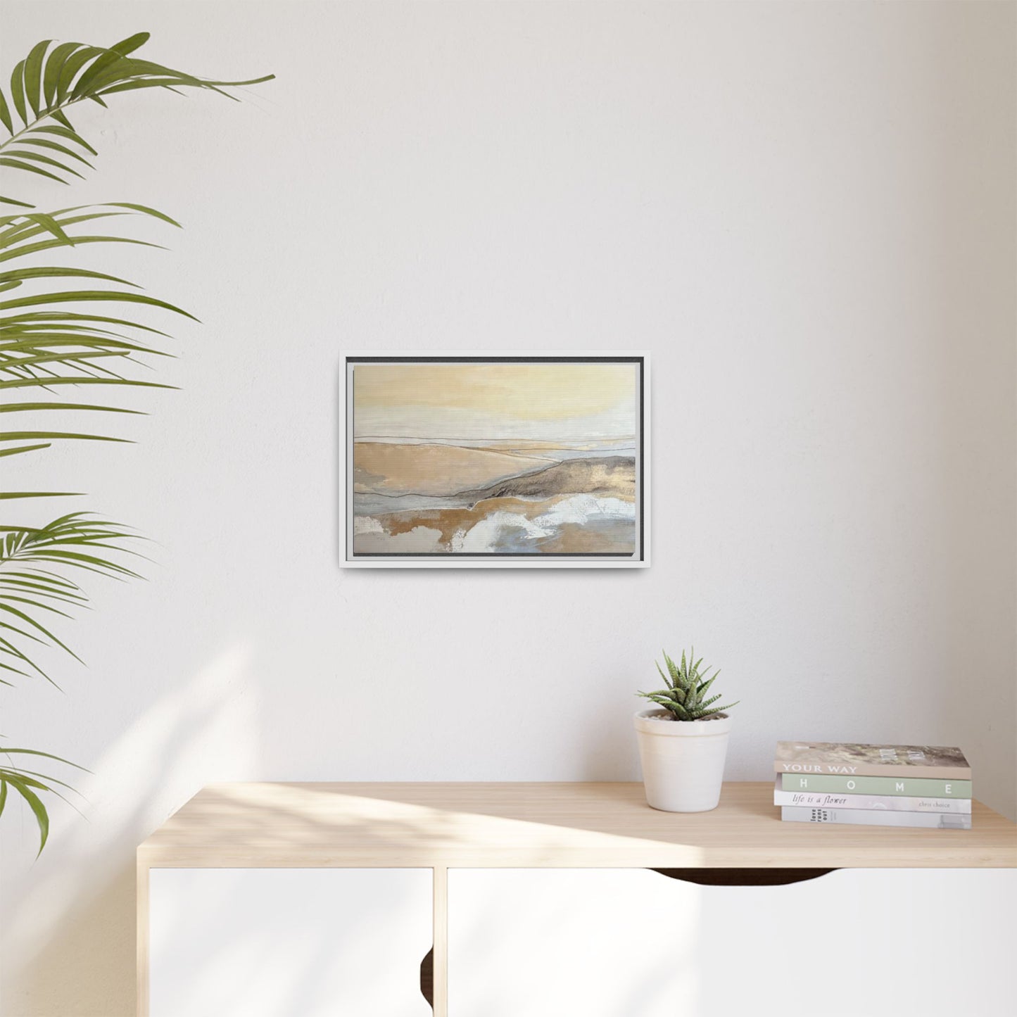 Framed Abstract Coastal Landscape Matte Canvas Wall Art