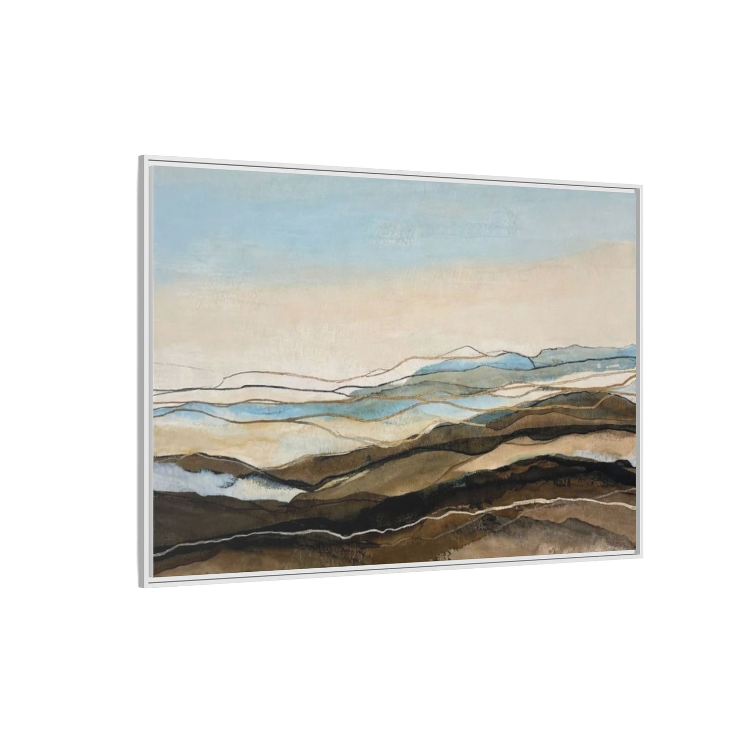 Framed Matte Canvas Print — Abstract Coastal Landscape Wall Art