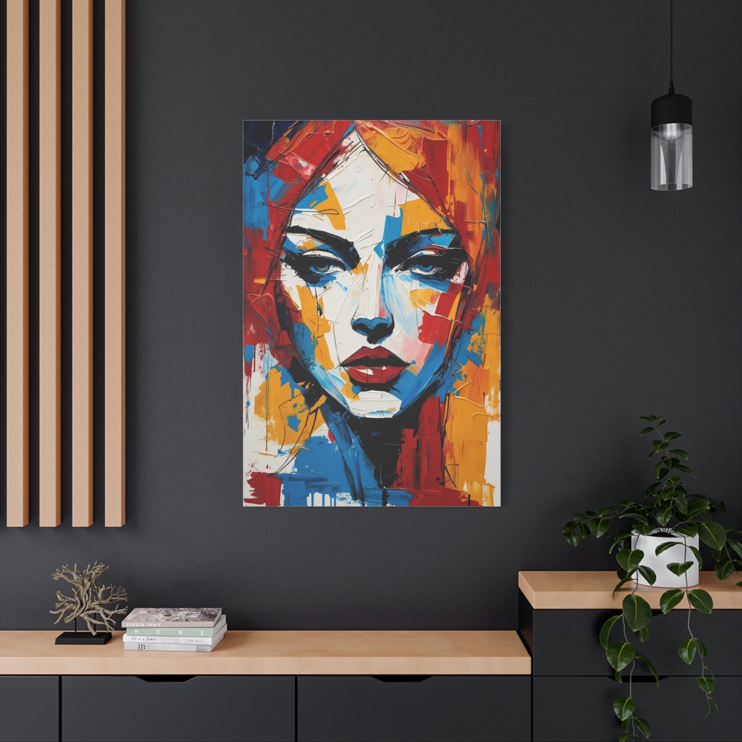 Abstract Portrait Canvas Print — Colorful Modern Woman Wall Art