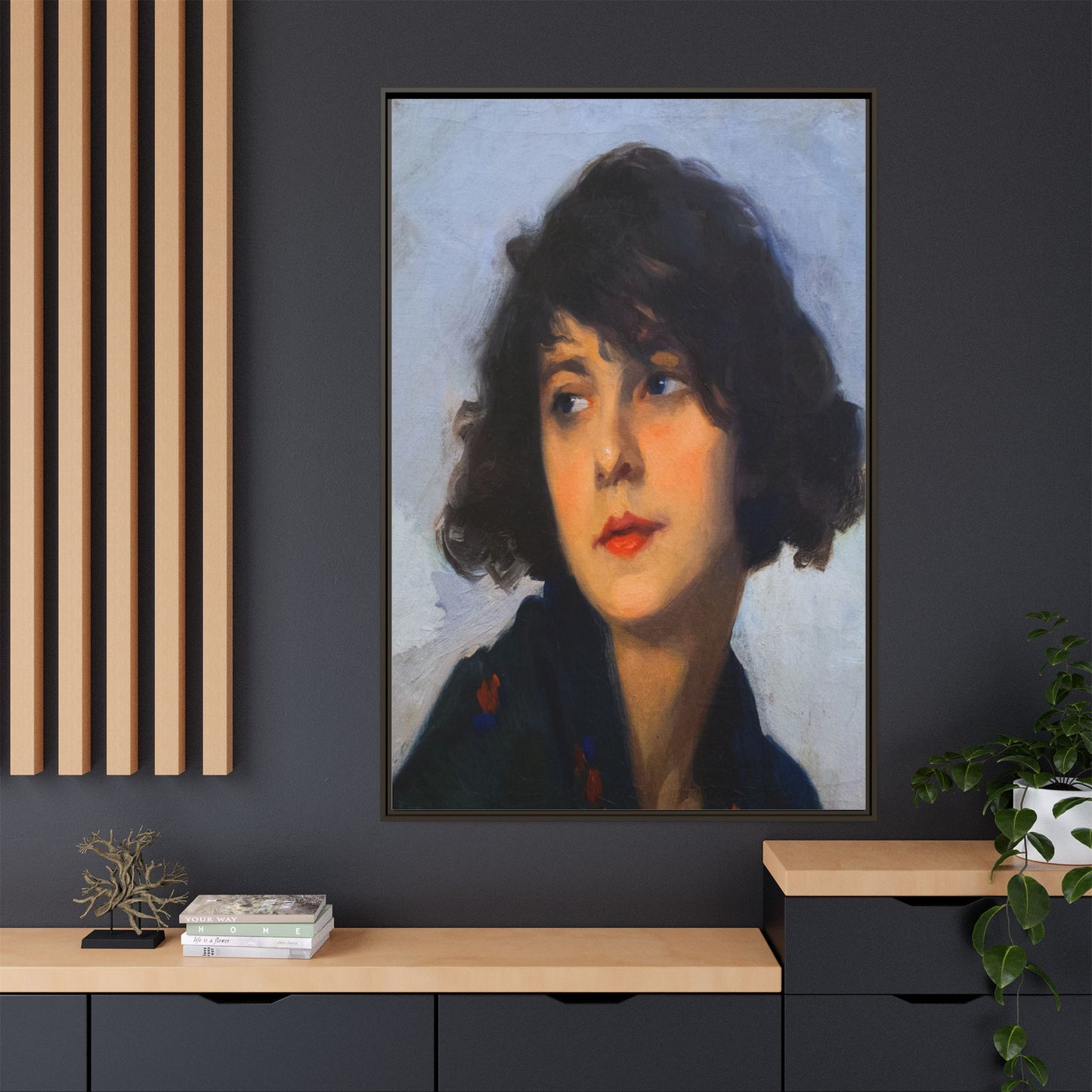 Mulher do chale verde (cropped) by Cyprien Eugene Boulet Framed Matte Canvas Print