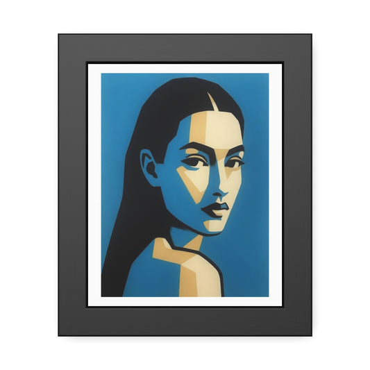 Framed Art Print — Blue Pop Portrait Poster