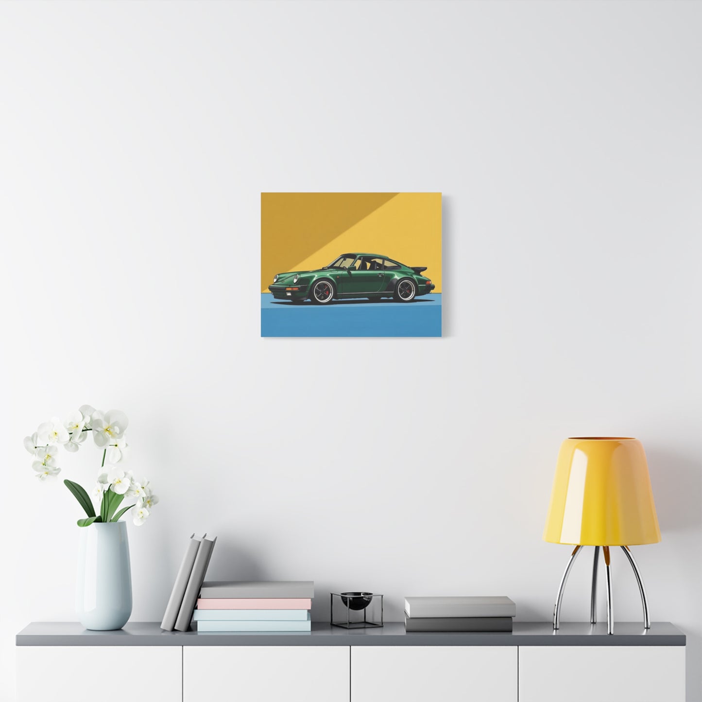 Vintage Green Porsche Art Print - Matte Stretched Canvas