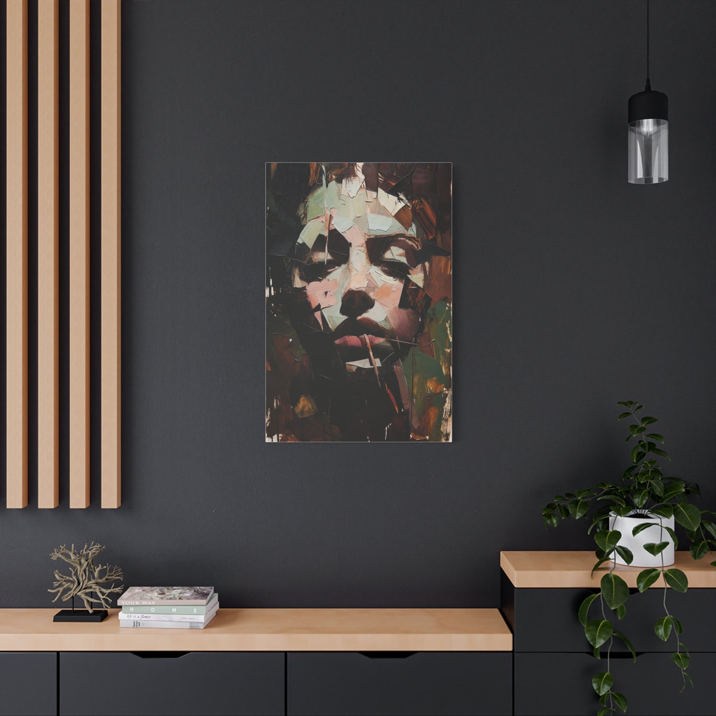 Abstract Portrait Matte Stretched Canvas (1.25") — Contemporary Textured Face Art