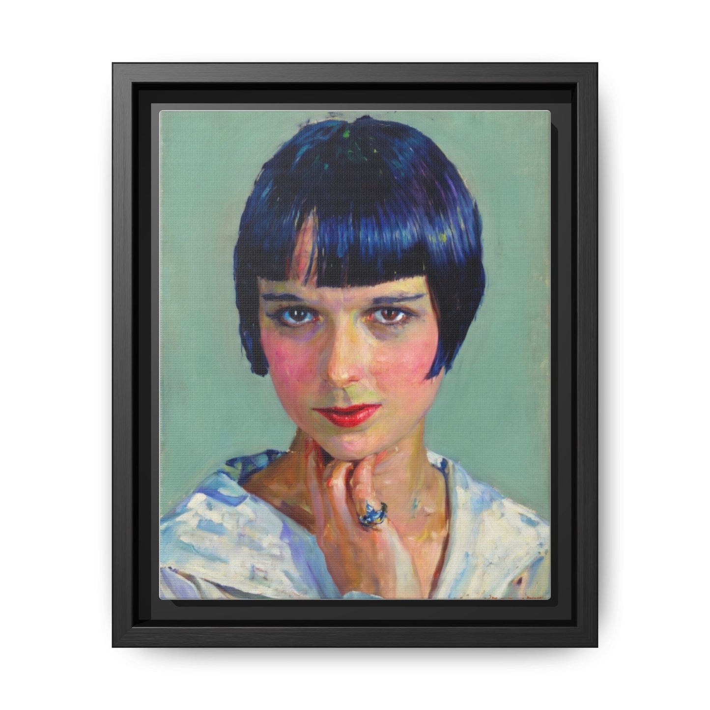 Framed Matte Canvas Portrait Print — Vintage Flapper Woman