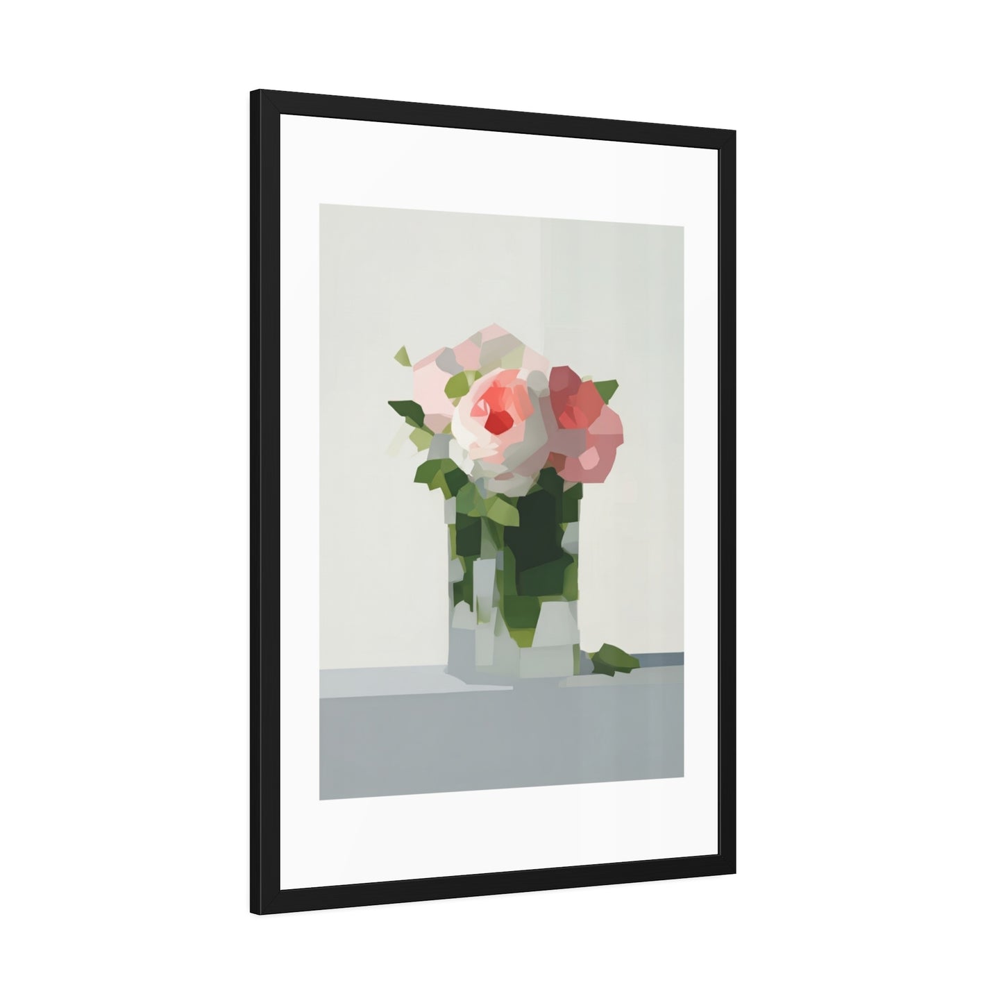 Framed Floral Poster — Modern Abstract Peony Art Print