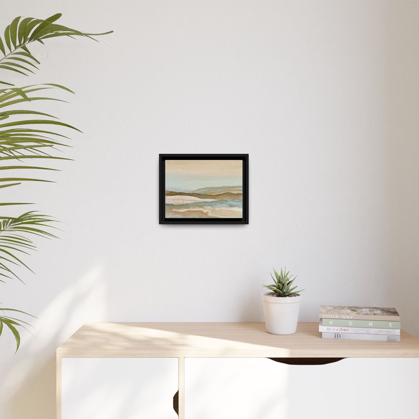 Framed Matte Canvas Coastal Abstract Landscape Wall Art