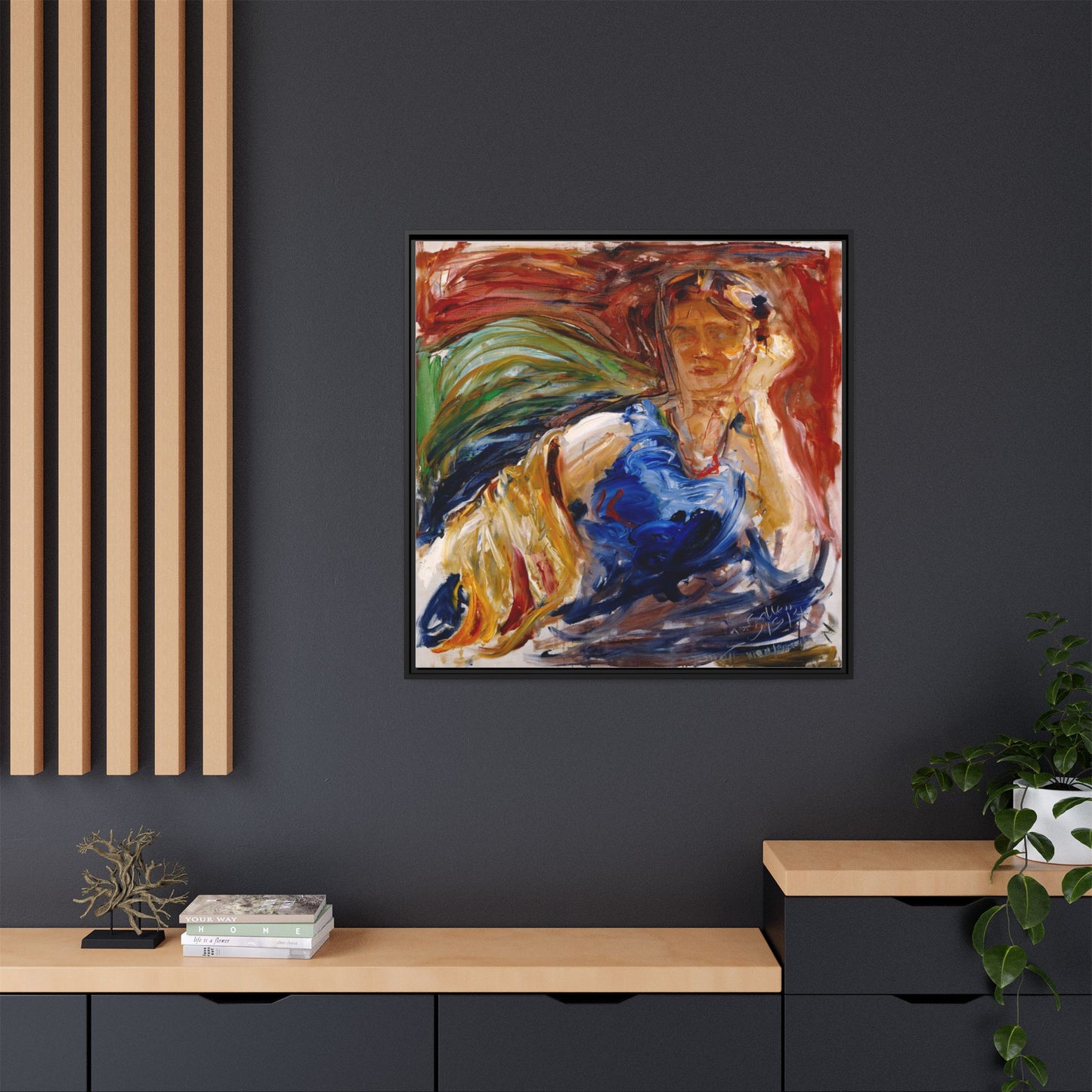 Portrait of hyllis Sjostrom by Akseli Gallen-Kallela Canvas Matte Framed Wall Art Print