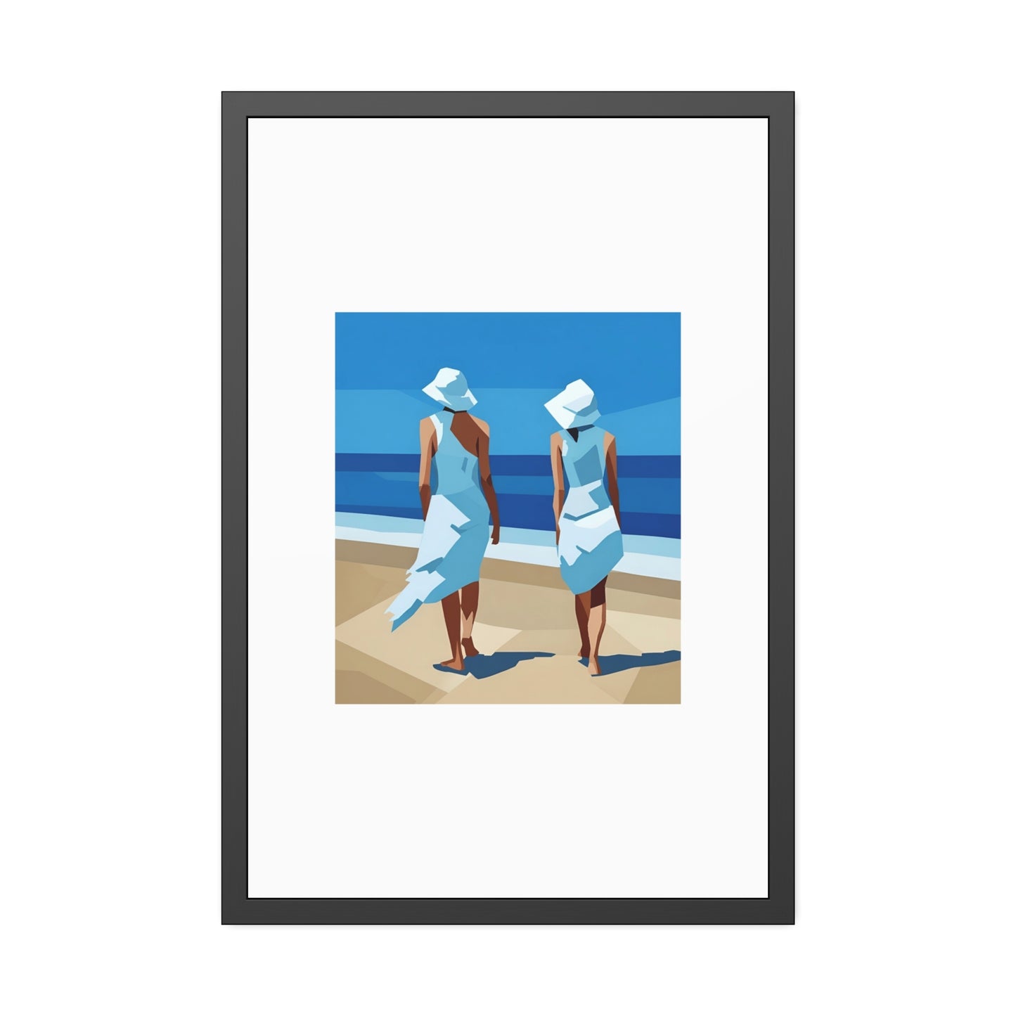 Framed Beach Poster — Vintage Coastal Art Print