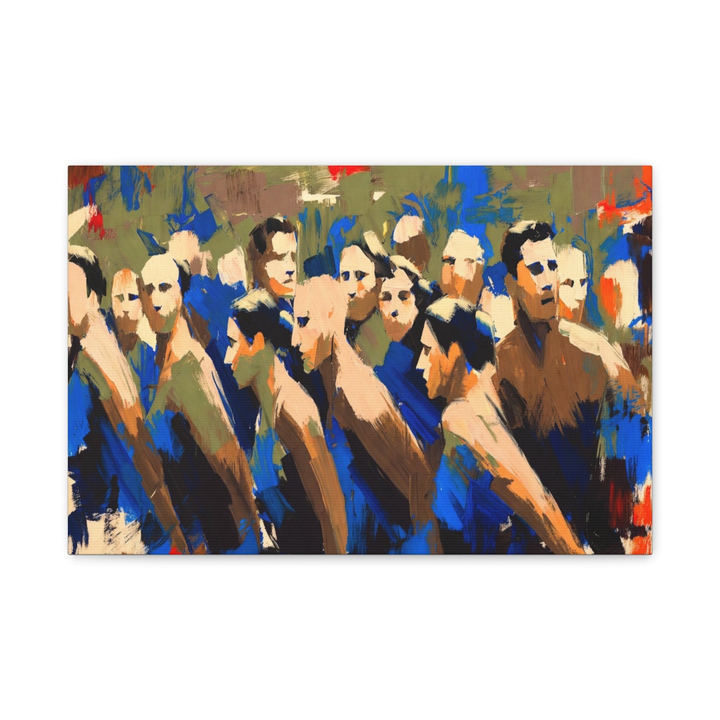 Abstract Crowd Painting Canvas Print — Stretched Matte Wall Art