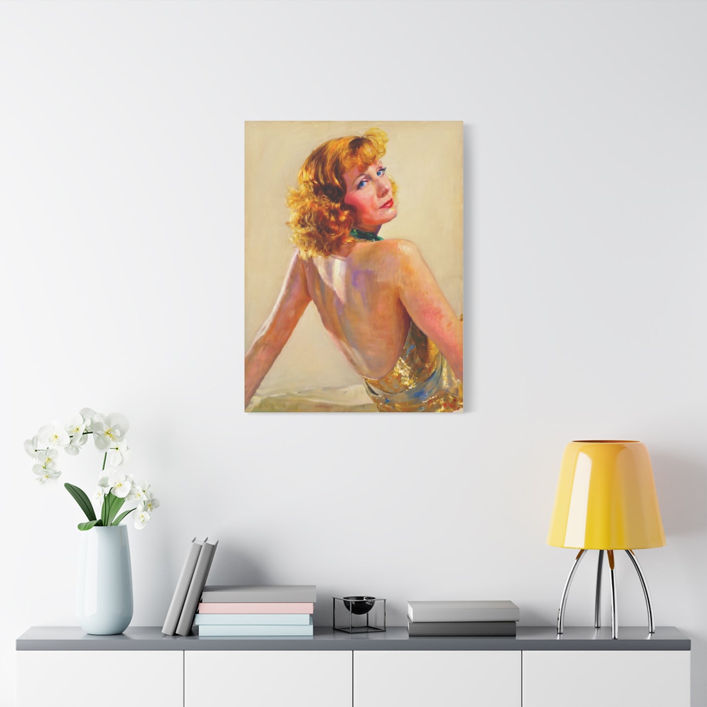 Vintage Greta Garbo Glam Portrait Canvas