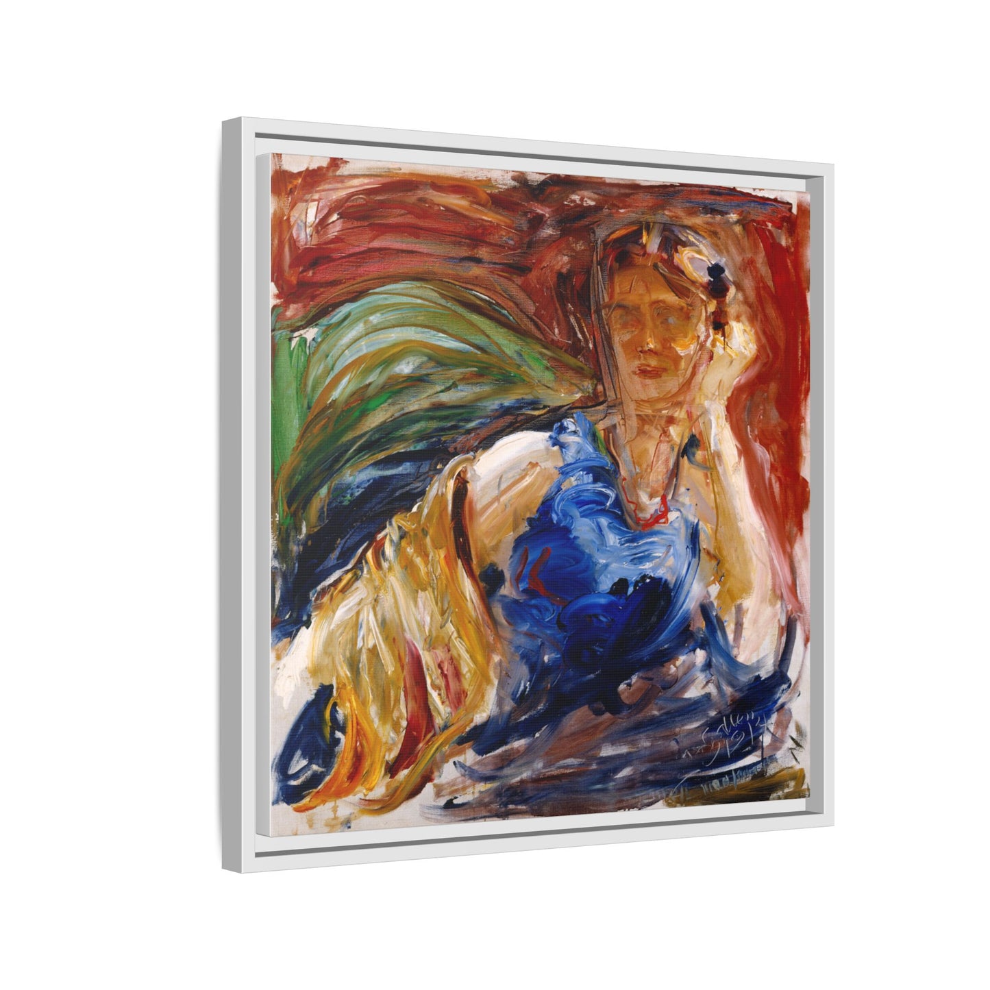 Portrait of hyllis Sjostrom by Akseli Gallen-Kallela Canvas Matte Framed Wall Art Print