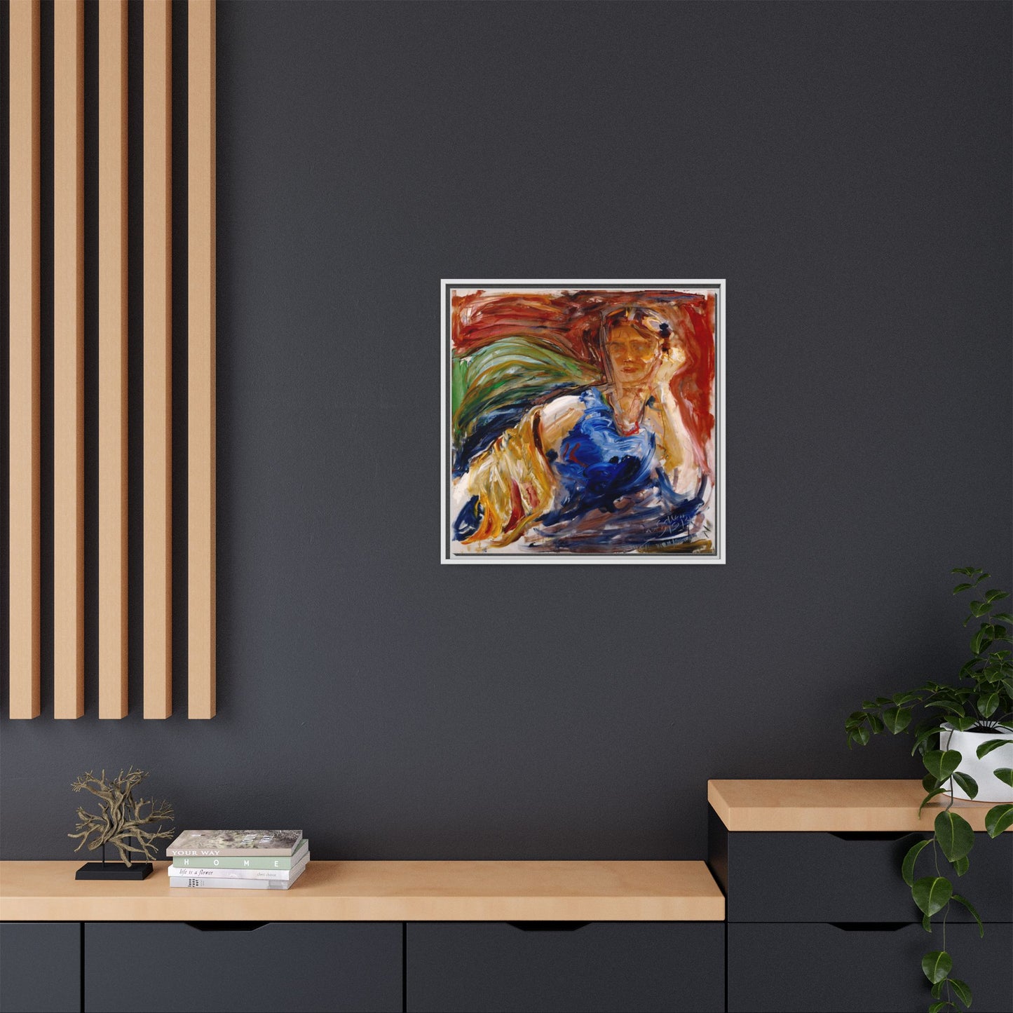 Portrait of hyllis Sjostrom by Akseli Gallen-Kallela Canvas Matte Framed Wall Art Print