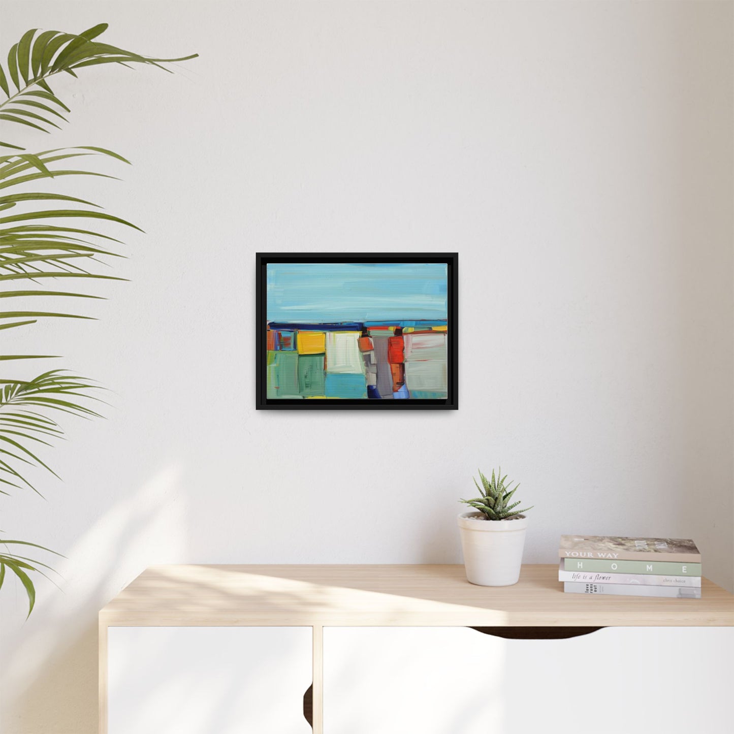 Abstract Coastal Blocks Matte Canvas Print (Framed)