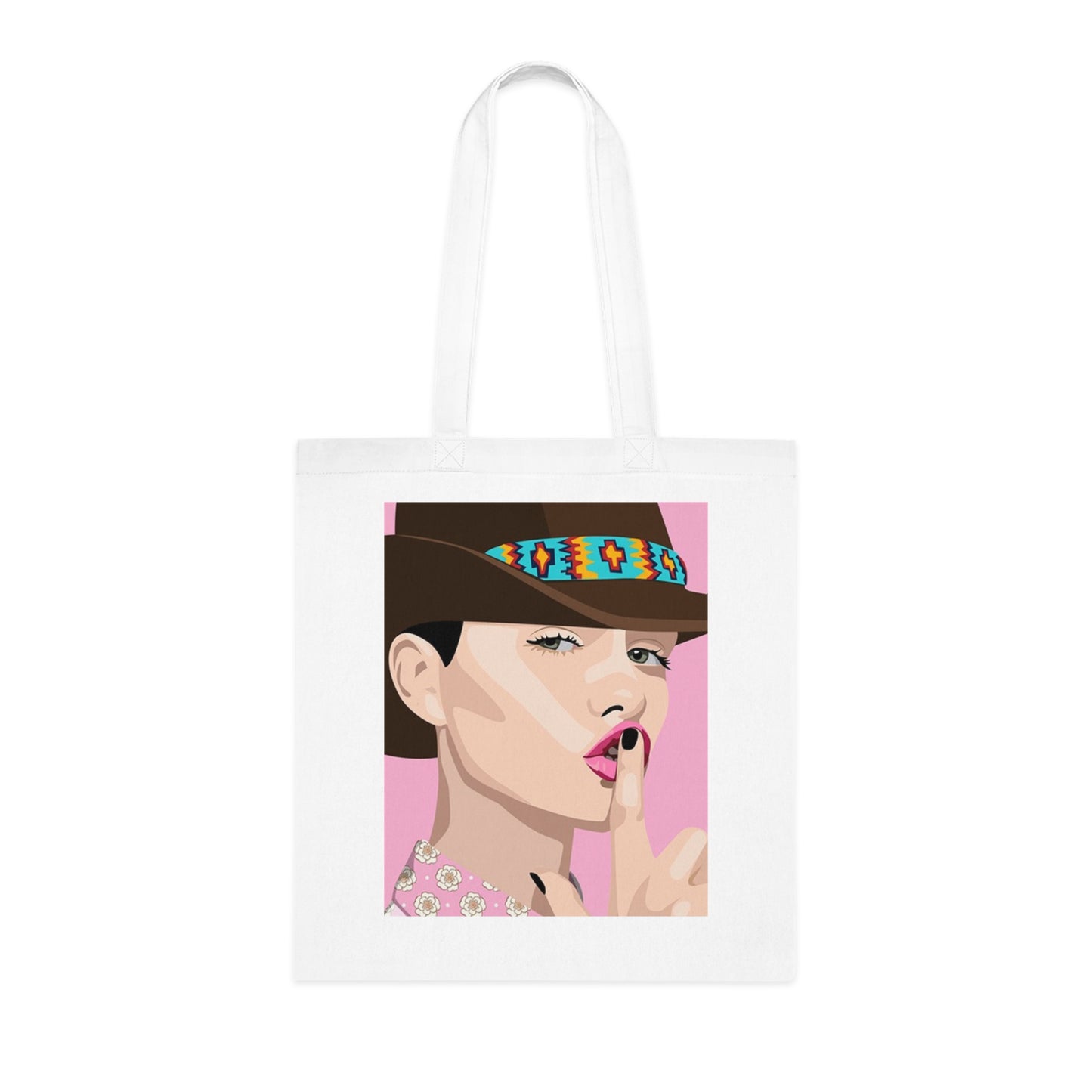 Pop Art Woman Tote Bag — Stylish Retro Portrait Cotton Shopper