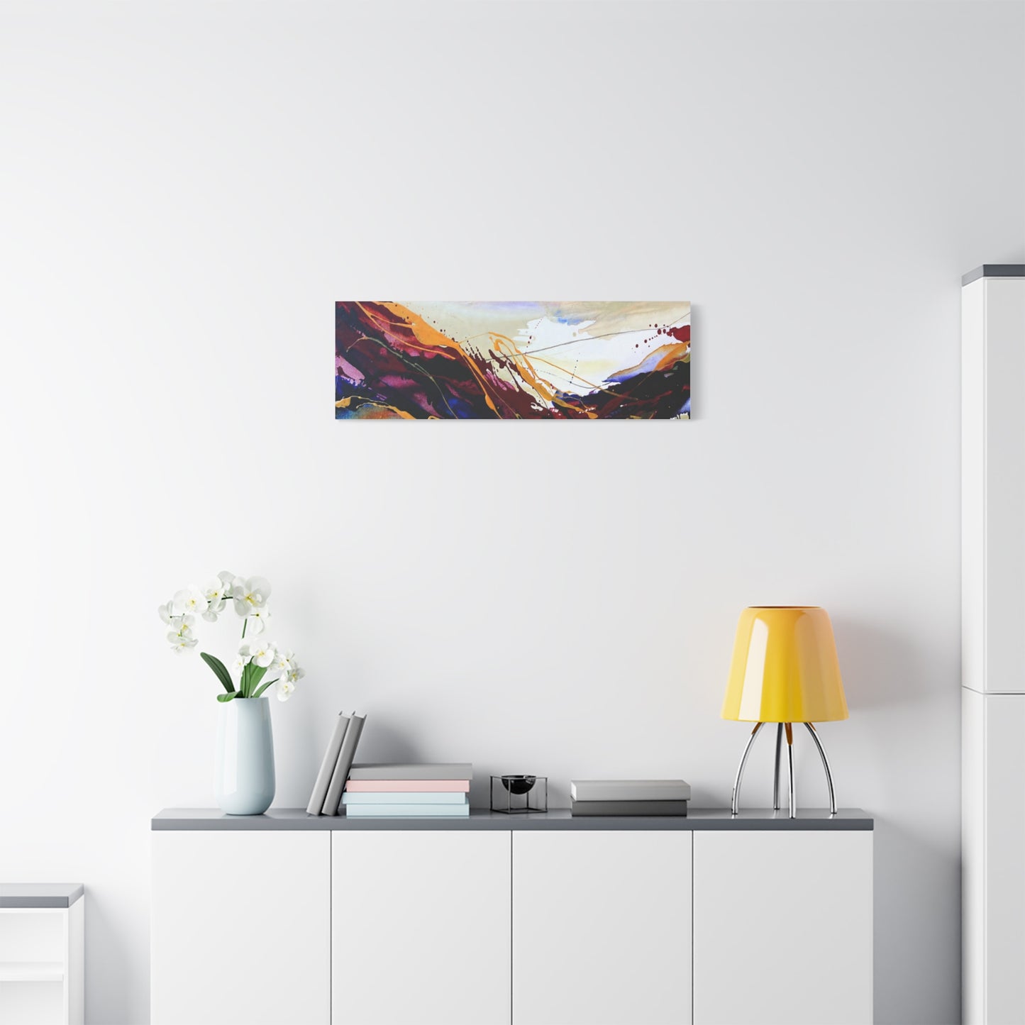 Abstract Color Flow Matte Stretched Canvas – Vibrant Modern Wall Art