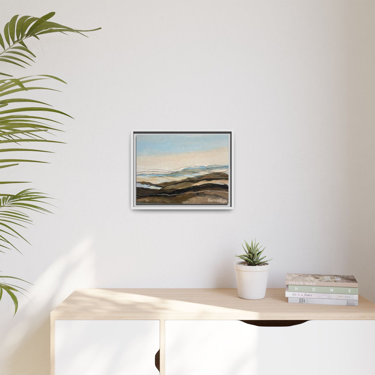 Framed Matte Canvas Print — Abstract Coastal Landscape Wall Art